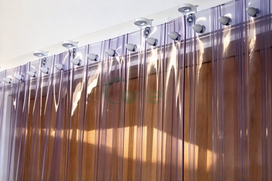 Polar-grade strip curtain plastic support