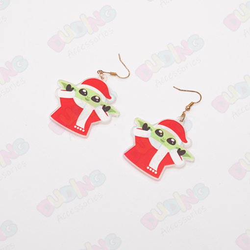 Customized Acrylic Christmas Star Wars Grogu Earrings Set for Kids DD1042