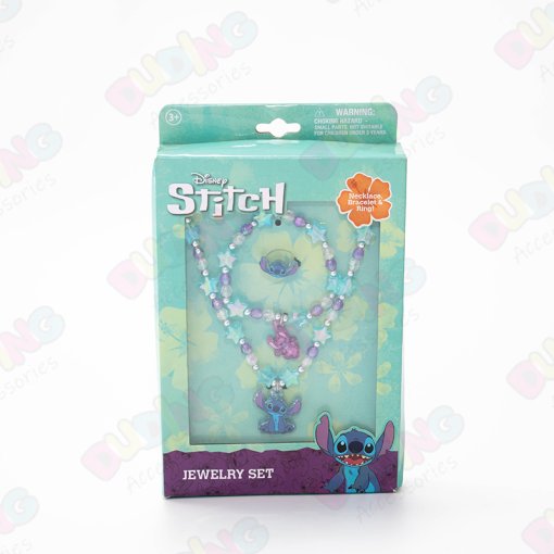 Stitch Jewelry Set - 3 Piece Princess Toys with Necklace, Bracelets and Ring for Girls DD1101