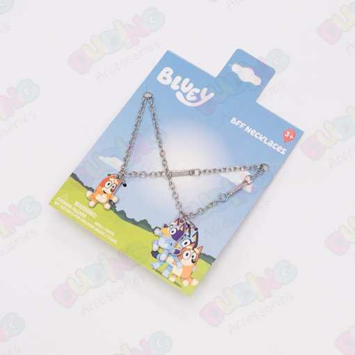 Licensed Bluey and Bingo BFF Necklace Set, Girls Friendship Gift