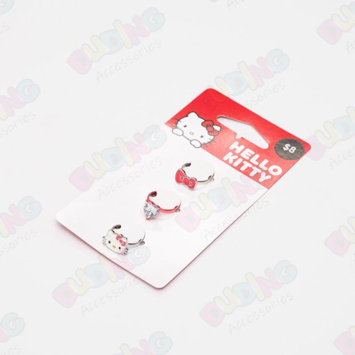 Licensed Sario Hello Kitty 3PK Metal Ring Set for Girls DD1115