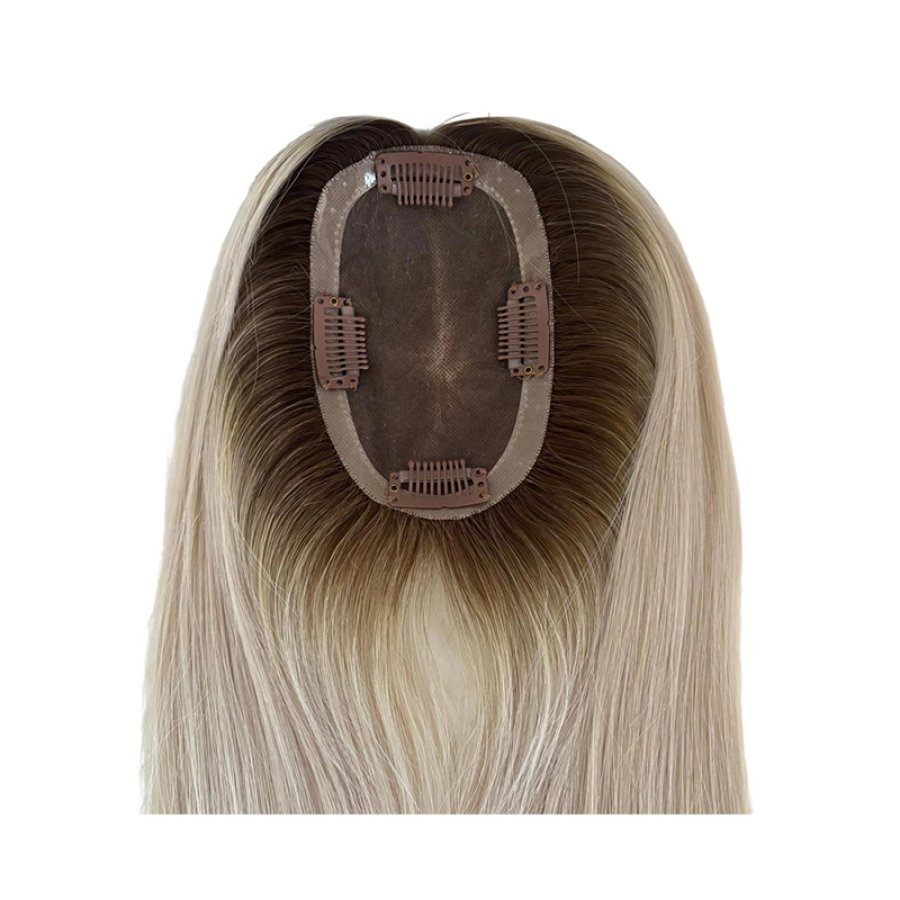 Mono base virgin human hair topper for women