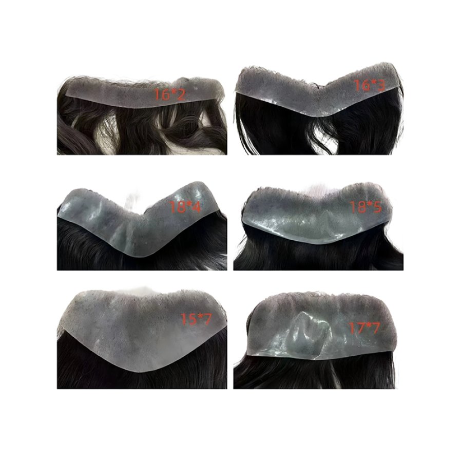 PU base human hair front hairline