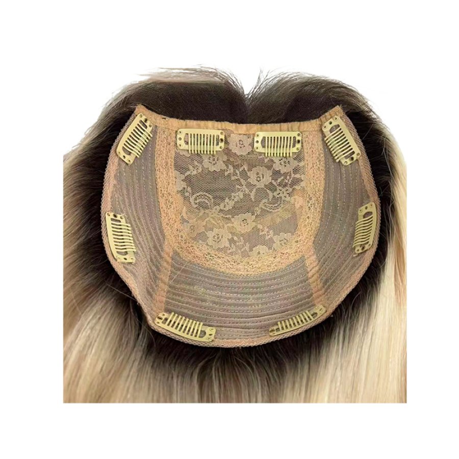 Silk top hair topper wefted back front lace